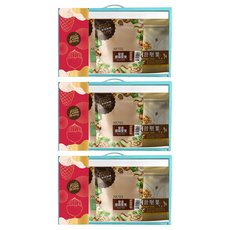 長青穀典 好運薑至堅果禮盒 特選特級新鮮食材 非油炸低溫烘焙 三種健康堅果果乾, 640g, 3包, 1盒