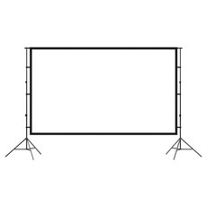 雙支架投影布幕組 84吋 白柵抗光