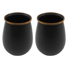 BAREBONES 琺瑯不倒翁杯, 黑色, 2個