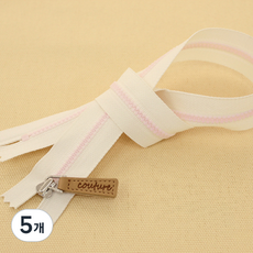해피베어스 꾸뛰르 소잉 지퍼 50cm, 핑크, 5개