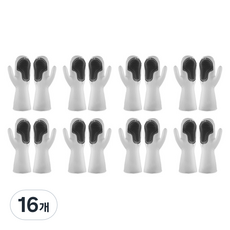 블럭마트 주방용품 수세미 고무장갑, 그레이, 16개