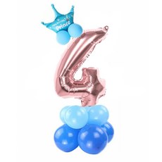 팡파티 데코 숫자 레터링 풍선 세트 4, 블루, 1개