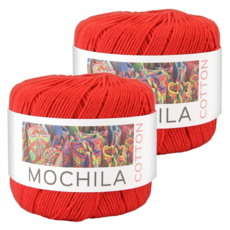 brandyarn Mochila系列 棉針織線, 紅色, 100%棉, 2捲