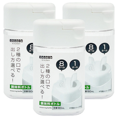 ip system雙開口調味罐 輕鬆控制用量 透明罐身方便辨識, 180ml, 3入