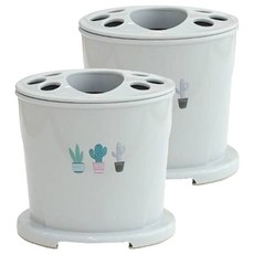 보노하우스 칵투스 물빠짐 칫솔꽂이, 그레이, 2개