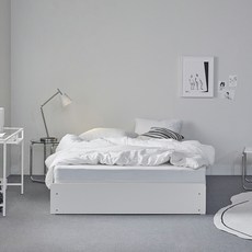 퍼니코 텐셀 포켓 필오루탑 매트리스 + 리츠 3단 서랍 헤드리스 수납 침대 프레임 세트 방문설치, 25cm, 소프트 미디엄