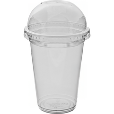 Swan 透明PET冰杯+圓頂蓋, 1個, 490ml
