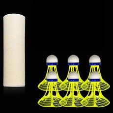 세잎클로버 안전한 윈드 나일론 베드민턴공, 옐로우, 6개, 1개입