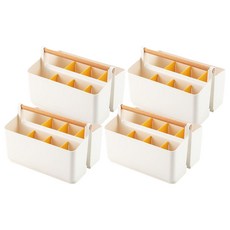 윰스 대용량 마카펜 연필꽂이 8칸 다용도 데스크 정리함, 옐로우, 4개