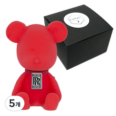 라띠크제이 엠블럼베어 차량용 방향제 롤스로이스 레드 + 화이트자스민민트 5ml 리필 세트, 5개