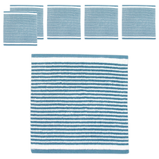 MORINO 摩力諾 抗菌防臭條紋方巾 棉紗 35 x 33cm, 顏色隨機, 6條