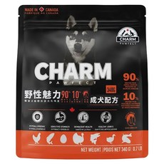 CHARM 野性魅力 成犬配方 乾飼料, 340g, 1袋, 雞肉 + 鯡魚