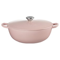 LE CREUSET 媽咪鐵鍋 甜心粉 26cm 4.9L 鋼頭內鍋黑, 1個