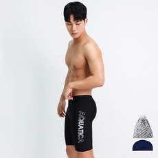 AQUATICA 男款及膝泳褲組 BBF03+泳帽+收納袋