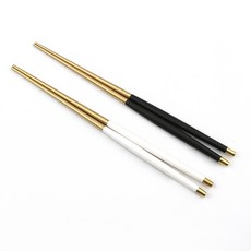 Bogen 韓國製造 Le Bian 金色餐具筷子2雙組, 1套, 黑色, 白色, 筷子 2雙