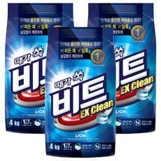 Beat EX Clean洗衣粉補充包, 4kg, 3包