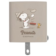 MING JENN 明震 史努比 33W鳳梨酥系列 GaN氮化鎵 PD 雙快充充電器 43 x 40 x 28mm 56g, 43mm, 奶茶色, 1個