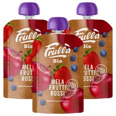 유기농 생과일 누바 푸루라 짜먹는 퓨레, 사과 블루베리 딸기, 100g, 3개