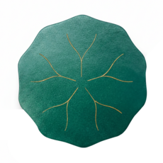 LUCKY TOAD 招財揪吉 皮革荷葉 大 規格 16g 材質 植鞣皮革, 綠色