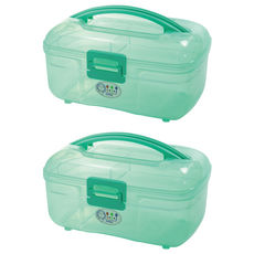 JUSKU 佳斯捷 飛天寶收納箱/收納盒/置物盒, 1層, 綠色, 2個