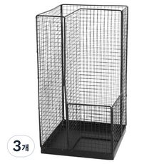히키스 메쉬 사각 스틸 카페 매장 대용량 우산꽂이 R06, 블랙, 3개