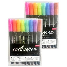 Kohimo 外框金屬輪廓珠光彩色麥克筆 4W078, 2套, 8色