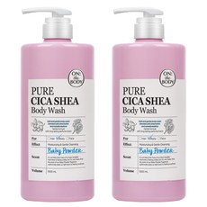 온더바디 퓨어시카 정말 순한 온가족 바디워시 베이비파우더향, 1L, 2개