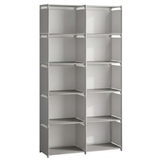 簡易組裝書櫃架 銀灰色 10格, 高155 x 寬82 x 深29cm 層高30cm