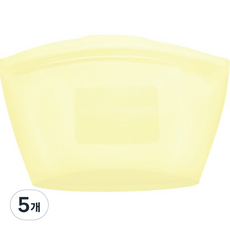 SiliPot 優質矽膠密封保鮮拉鍊袋 檸檬黃, S(500ml), 5個