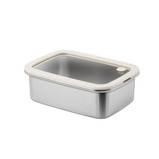 WAGENSTEIGER Klar非拋光不鏽鋼保鮮盒 微波爐適用, 1個, 1L