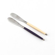 Bogen 韓國製造 Levian 緞面餐具 奶油刀 2件組, 1套, 米色, 紫羅蘭色