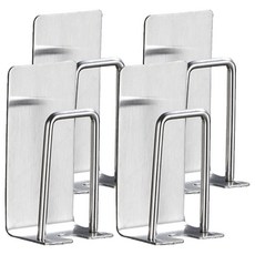 리빙홈디테일 3M 강력 접착식 스테인레스 칫솔걸이 HXC-010, 실버, 4개