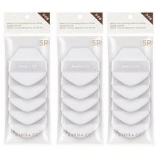 BANILA CO 芭妮蘭 梯形氣墊粉撲 5入, 白色, 3包