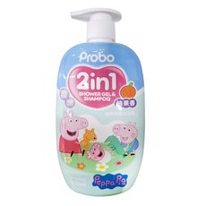 Probo 博寶兒 佩佩豬 植萃洗髮沐浴露 柚果香氛, 500ml, 1瓶