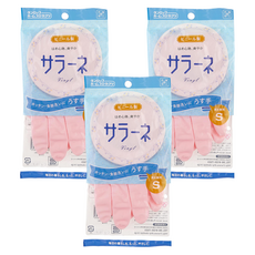 DUNLOP 薄手清潔手套 乙烯基 男女通用 廚房/餐具洗滌用, S, 粉色, 1雙, 3包