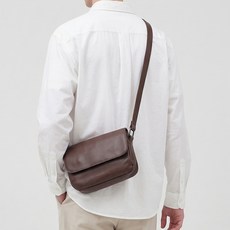 ADDEDIT 馬克迷你斜揹包, 深棕色
