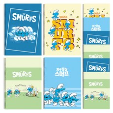 YOUNGART 藍色小精靈封面印花17行筆記本 10入, 混色, 1套