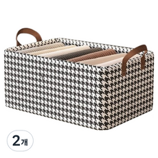 리빙킹 접이식 패브릭 수납 정리함 + 프레임, 패턴, 2개