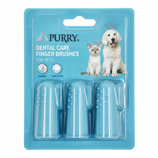 PURRY 派銳 沛立潔 寵物矽膠潔齒指套刷, 藍色, 1組