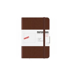 PAPERIDEAS A6 硬皮筆記本, Squared, Index, Numbered Pages, 188頁, 棕色, 1本