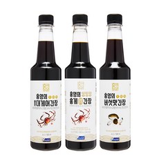 HONG YEONG UI 醬油禮盒組 紅雪蟹醬油 500ml+紅雪蟹白醬油 500ml+香菇醬油 500ml, 1套