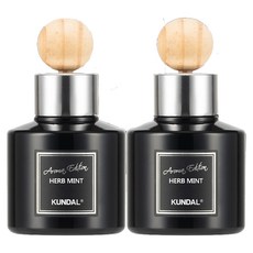 KUNDAL 昆黛爾 車用淨化空氣香薰瓶組 75ml + 木棒 2入, 草本薄荷香, 1組