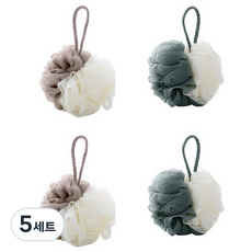 원이네 투톤 컬러 샤워볼 세트, C타입, 5세트