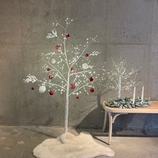 MORIANN 聖誕高級白樺樹小夜燈, 閃亮紅色(吊飾球)