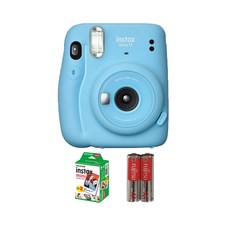 instax 拍立得 Mini 11 即時相機天藍色 + 膠片 20p + AA 電池, 單品, 1套