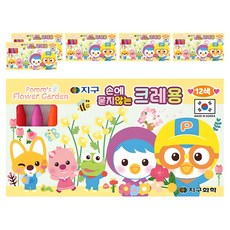 GLOBE CHEMICAL Pororo不沾手蠟筆, 12 種顏色, 6個