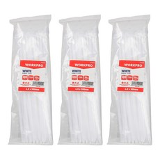 워크프로 케이블타이 300 WP329006 100p, 3개, 백색