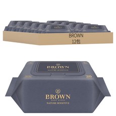 BROWN Nature Sensitive 嬰兒用濕紙巾 掀蓋式, 77gsm, 20張, 12包