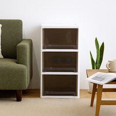 보노하우스 맥스 서랍장 3단, 다크투명, 1개