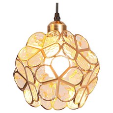 Honey Comb 美式鄉村風餐廳吊燈(kc2275-165), 花朵造型燈罩，營造溫馨浪漫氛圍, 1入, 金色